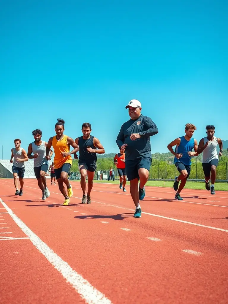 A group of runners participating in a trail running workshop, focusing on uphill running techniques in a forest setting, demonstrating BRANCEILLES K.M.19's training program.